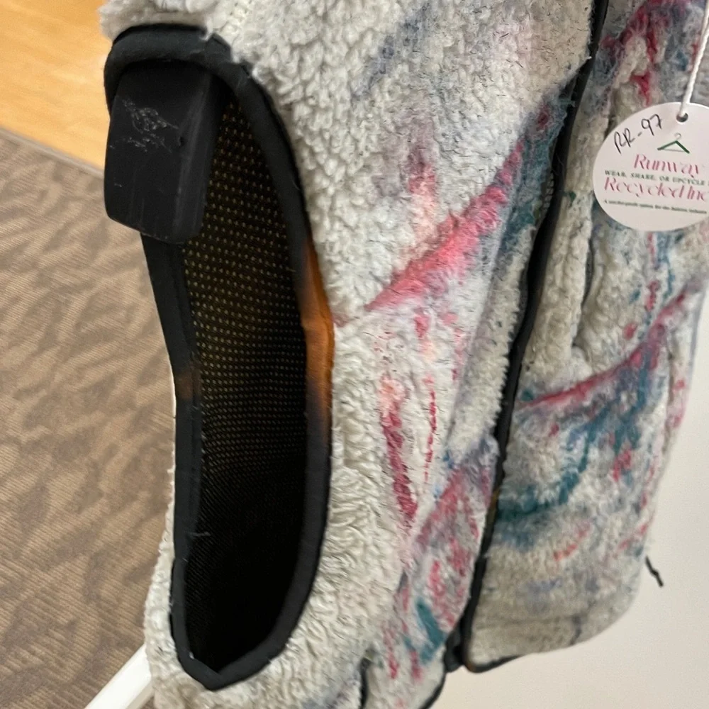 Talk is Sheep Upcycled Fleece Vest with Artistic Design